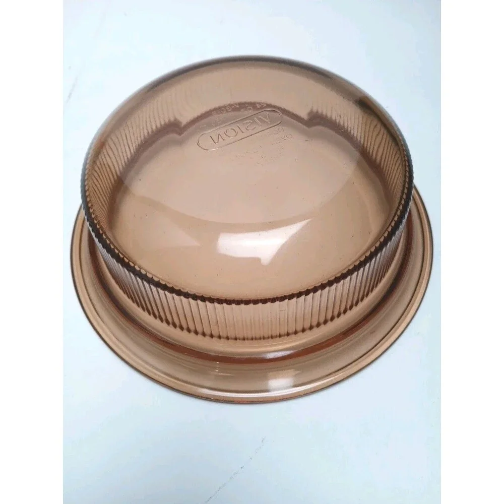 Vintage Visions Corning Ware V-30-B 24oz Amber Glass Casserole Dish w/ V-1-C Lid